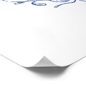 AURELIA Chinoiserie Iets blauw Vrijgezellenfeest Poster (Hoek)