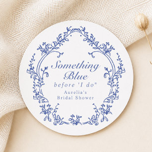 AURELIA Chinoiserie Something Blue Bruidsdouche Ronde Kartonnen Onderzetter