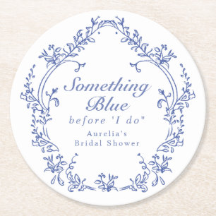 AURELIA Chinoiserie Something Blue Bruidsdouche Ronde Kartonnen Onderzetter