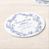 AURELIA Chinoiserie Something Blue Bruidsfeest Ronde Kartonnen Onderzetter (Gebogen)