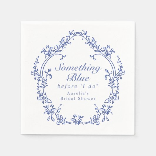 AURELIA Chinoiserie Something Blue Bruiloftsfeest Servet (Voorkant)