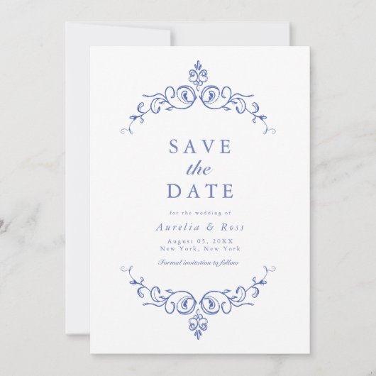 AURELIA Chinoiserie Victoriaans Bloemen Save the D Kaart (Voorkant)