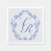 AURELIA Chinoiserie Victoriaans bloemmonogram Servet (Voorkant)