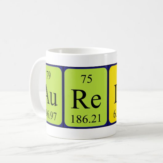 Aurelio periodieke lijstnaam mok (Voorkant links)