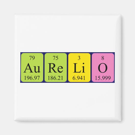 Aurelio periodieke table name magnet (Voorkant)