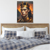 Aurelius de Zonnevlam - Epische Gouden Koning Canvas Afdruk (Insitu (Slaapkamer))