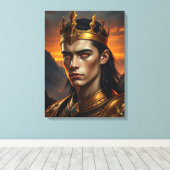 Aurelius de Zonnevlam - Epische Gouden Koning Canvas Afdruk (Insitu (Houten vloer))
