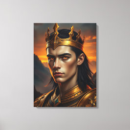 Aurelius de Zonnevlam - Epische Gouden Koning Canvas Afdruk