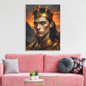 Aurelius de Zonnevlam - Epische Gouden Koning Canvas Afdruk (Insitu (Woonkamer))