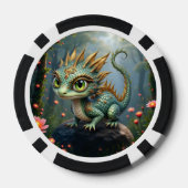 Auren – Kleine Smaragd Bosdraak Poker Chips (Achterkant)