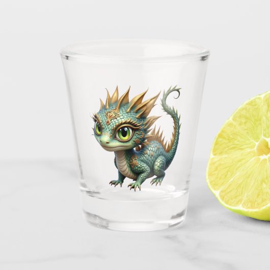 Auren – Kleine Smaragd Bosdraak Shot Glas (Voorkant)