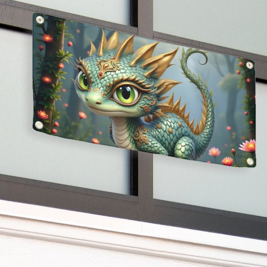 Auren – Kleine Smaragd Bosdraak Spandoek (Buitenkant Gebouw)
