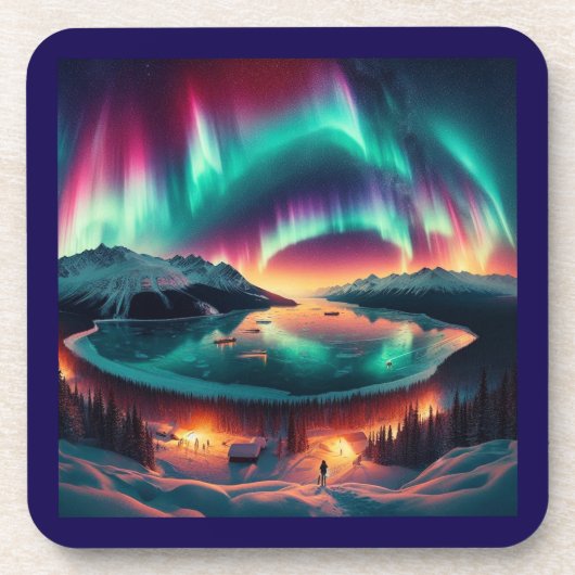 Aureola Borealis in Alaska Bier Onderzetter (Voorkant)