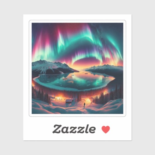 Aureola Borealis in Alaska Sticker (Vel)