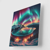 Aureola Borealis in Alaska Vierkante Klok (Hoek)