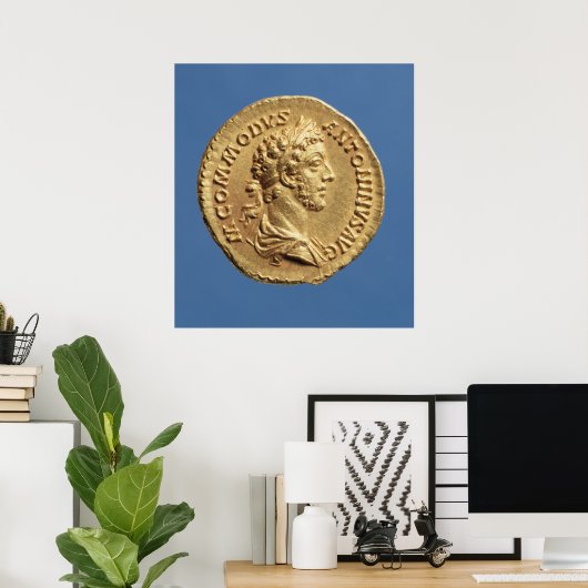 Aureus bust van Commodus Poster (Thuiskantoor)