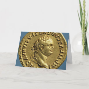 Aureus of Nero wearing a laurel ath Feestdagen Kaart