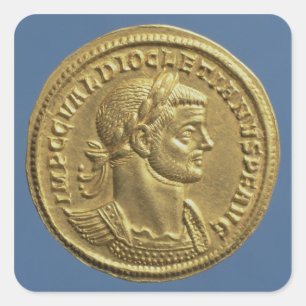 Aureus van Diocletian cuirassed Vierkante Sticker