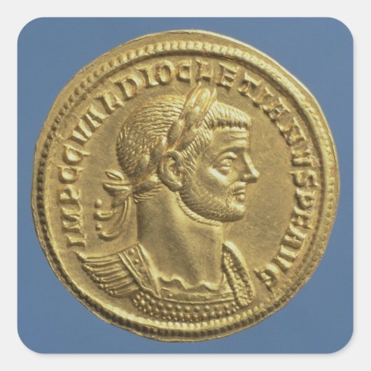 Aureus van Diocletian cuirassed Vierkante Sticker (Voorkant)