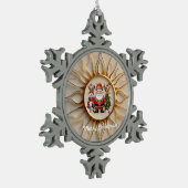 "Auric Sunlight" Tin Sneeuwvlok Ornament (Links)