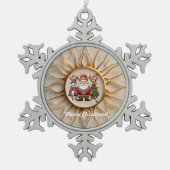"Auric Sunlight" Tin Sneeuwvlok Ornament (Voorkant)