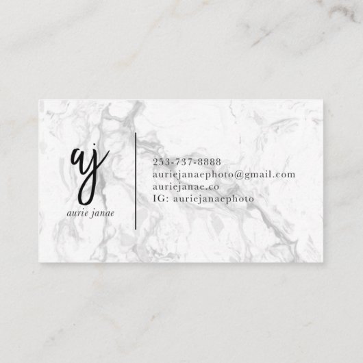 Aurie Janae Aangepaste Visitekaartjes (Achterkant)