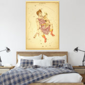 Auriga Charioter  Astronomische Star Chart Canvas Afdruk (Insitu (Slaapkamer))