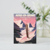 AURIS-EN-OISANS France ski poster Briefkaart (Staand voorkant)