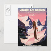 AURIS-EN-OISANS France ski poster Briefkaart (Voorkant / Achterkant)