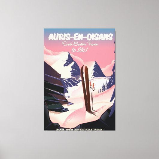 AURIS-EN-OISANS France ski poster Canvas Afdruk (Voorkant)