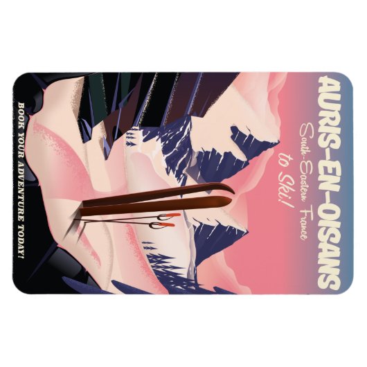 AURIS-EN-OISANS France ski poster Magneet (Horizontaal)