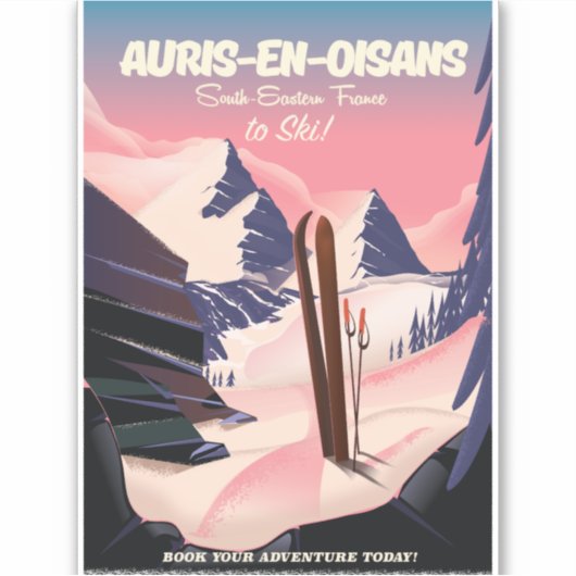 AURIS-EN-OISANS France ski poster Sticker (Voorkant)