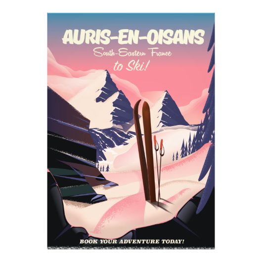 AURIS-EN-OISANS Frankrijk ski poster (Voorkant)