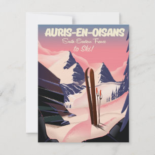 AURIS-EN-OISANS Frankrijk ski-poster