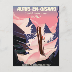 AURIS-EN-OISANS Frankrijk ski-poster Briefkaart