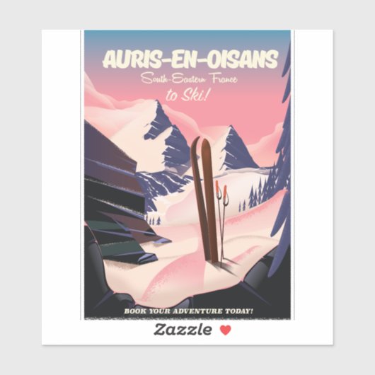 AURIS-EN-OISANS Frankrijk ski-poster Sticker (Vel)