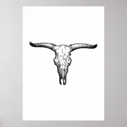 Aurochs Skull Illustratie Poster (Voorkant)