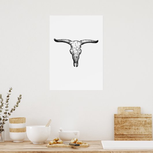  Aurochs Skull Illustratie Poster (Keuken)