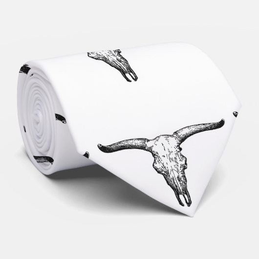 Aurochs Skull Illustratie Stropdas (Opgerold)