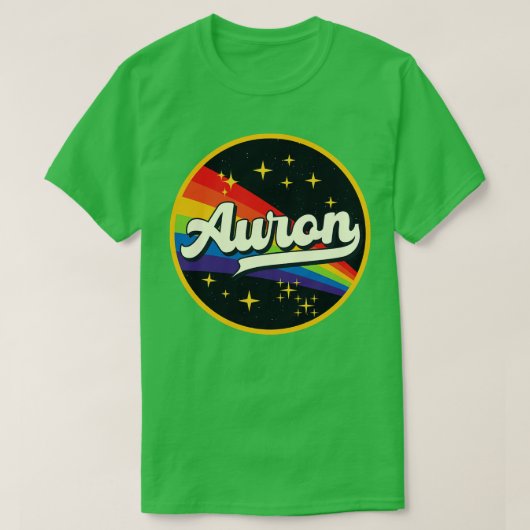 Auron regenboog in ruimte  stijl t-shirt (Design voorkant)
