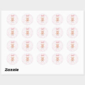 Aurora | Aangepaste Roze Teddybeer Nursery Design Ronde Sticker (Vel)