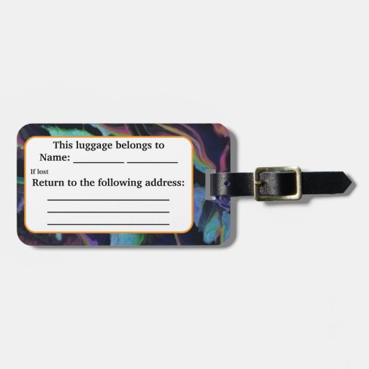 Aurora Acryl Pour Geïnspireerd Bagagelabel (Voorkant horizontaal)