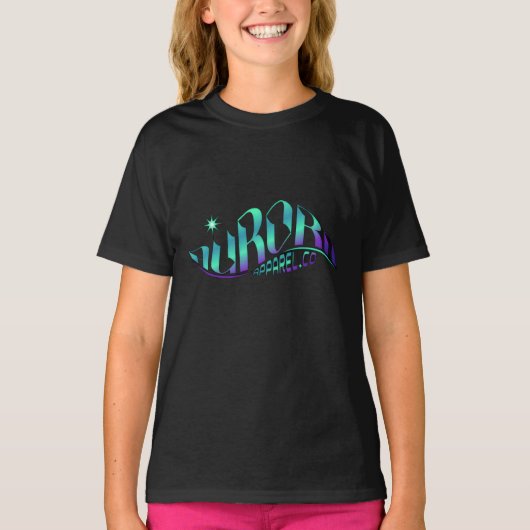Aurora Apparel Co Gradient Logo | Trendy vrouwen t T-shirt (Voorkant)