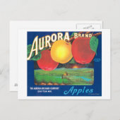 Aurora Apple Label (blauw) - Dayton, WA Briefkaart (Voorkant / Achterkant)