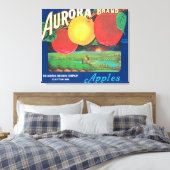 Aurora Apple Label (blauw) - Dayton, WA Canvas Afdruk (Insitu (Slaapkamer))
