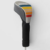 Aurora Arcade Dwars Strepen met Naam Golfheadcover (Schuin)