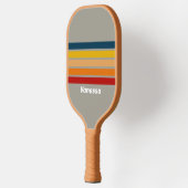 Aurora Arcade Overdwars Gestreepte met Naam Pickleball Paddle (Links)