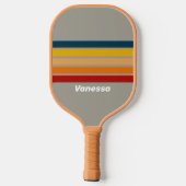 Aurora Arcade Overdwars Gestreepte met Naam Pickleball Paddle (Achterkant)