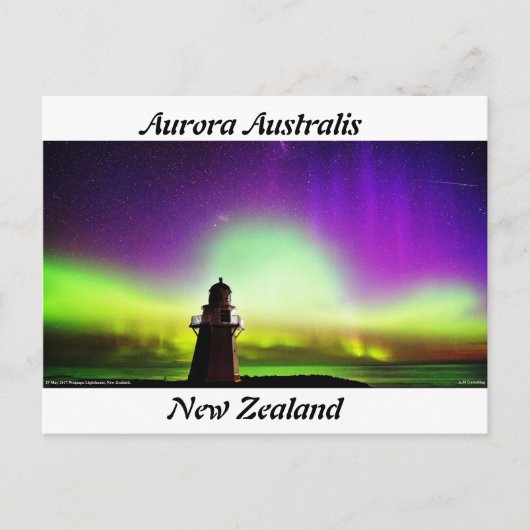 Aurora Australis Nieuw-Zeeland Briefkaart (Voorkant)