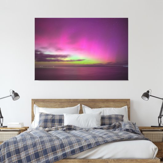 Aurora Australis Southern Lights Australia Canvas Afdruk (Insitu (Slaapkamer))